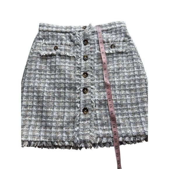 Ann Taylor Petite Fringe Tweed Button Skirt Size 10P - Picture 7 of 10